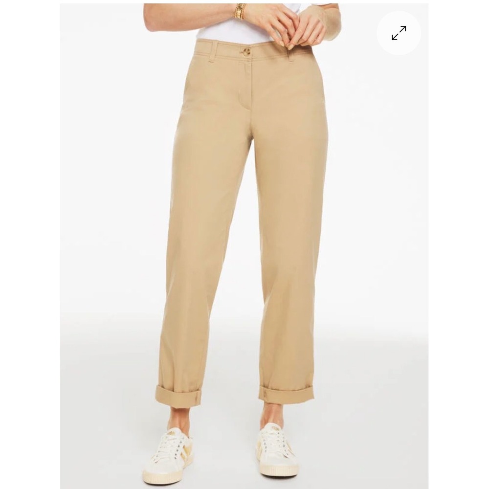 Talbots The Perfect Chino Pants Safari Tan Khaki Straight Leg 12P Petite NEW